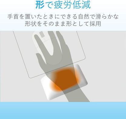 ELECOM Wrist Rest FITTIO Long Type Fatigue Reduction Ergonomic Design Comfortable Memory Foam Anti Skid White MOH-FTPWH