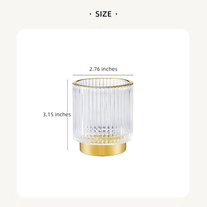 Makeup Brush Holder Organizer,Toothbrush Holders,Desk Pen Pencil Holder,Multifunctional Vintage Glass Brush Cup（L/Green/A3-6-US）
