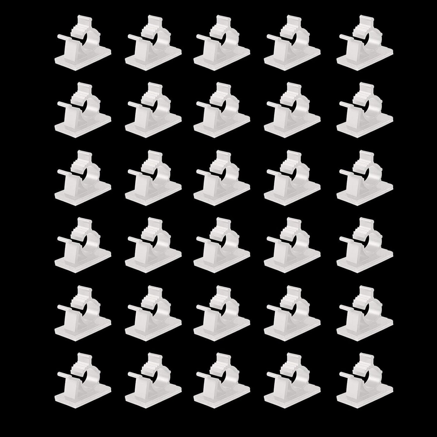 Viaky 30 Pcs Black Clips Self Adhesive Backed Nylon Wire Adjustable Cable Clips Adhesive Cable Management Drop Wire Holder
