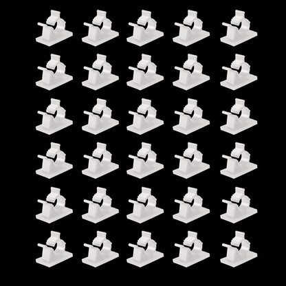 Viaky 30 Pcs Black Clips Self Adhesive Backed Nylon Wire Adjustable Cable Clips Adhesive Cable Management Drop Wire Holder