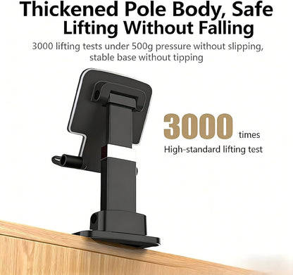 Adjustable Phone Stand for Desk - Foldable Cell Phone Holder for All Phones and Android Devices(1 Pack Black)