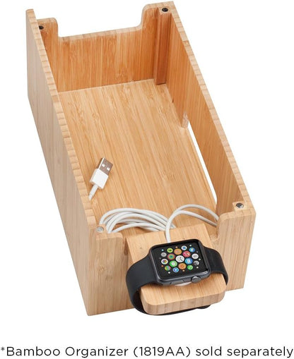 MobileVision Bamboo Charging Station & Multi Device Organizer Slim Version for Smartphones, Tablets, and Laptops