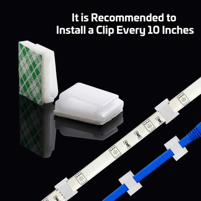 PETKNOWS 80 PCS Adhesive Cable Clips Christmas Clear Light Strip Mounting Clips Led Light Wire Holder Cable Clamp Organizer for Desk Outdoor Wall Cable