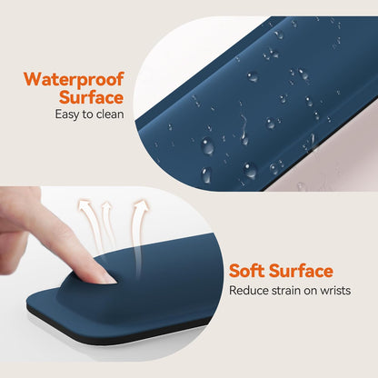 TECKNET Wrist Rest for Computer Keyboard, Thicken Memory Foam Wrist Support Pad for Keyboard, Ergonomic Palm Rest for Pain Relief, Anti-Slip Rubber Base, 17x3.3 in, 1 inch (25mm), Black