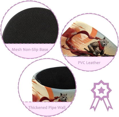 Leather Pen Holder for Desk, Love Cherry Pencil Organizer Pencil Cup Desk Decor Makeup Brush Holder Multifunctional Office Supplies for Home,Office, School