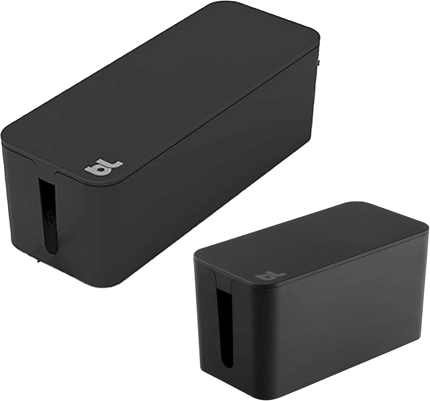 Bluelounge CableBox Mini Cable Management with Small Surge Protector, Black (CBM-BL)