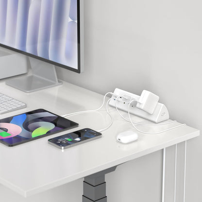 Jgstkcity Desk Clamp Power Strip,20W Fast Charging Station,Surge Protector Nightstand Edge Mount,1875W Extension Cord with Multiple Outlets,2 USB-C,2 USB-A,for Home Office (Black, 6 FT)