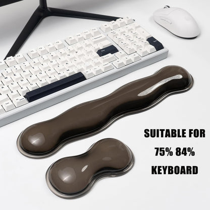 Clear Gel Wrist Rest for Keyboard and Mouse, Green Silicone Mouse Wrist Rest Set, Cute Ergonomic Wrist Rest for Keyboard 60%/75%(Green)