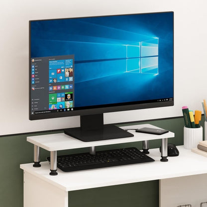 Furinno Turn-N-Tube Corner Monitor Riser Stand with Stainless Steel Tubes, Americano