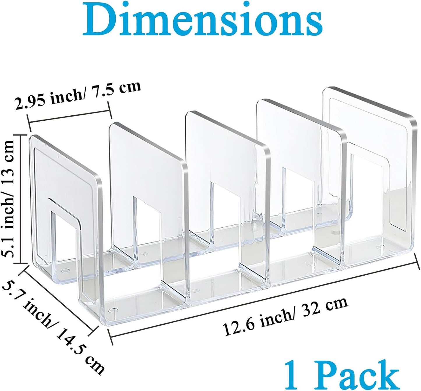 SAYEEC Acrylic File Holder, Clear File Sorter Desk File Organizer, Sturdy Desktop File Folder Organizer Rack for Envelopes Mail Letter Paper Notebook Electronics Office Supplies (4 Sections, 2 Pack)
