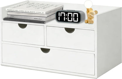 Bamboo Desk Organizer with Drawers,Mini Bamboo Desk Drawer,Can be used for storing bills, office supplies and kitchen utensils, and is suitable for storing in families and classrooms. (black)