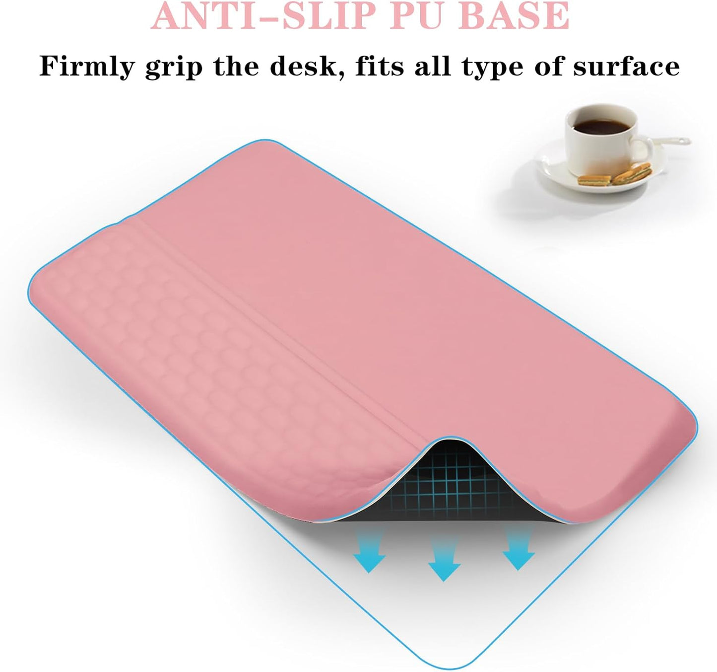 Computer Keyboard Stand Pad with Wrist Rest, Ergonomic Comfy Tilted Keyboard Stand Riser Holder Pad for Office Home (Black)