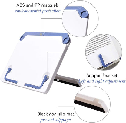 Lemical Desktop Sturdy Bookstand for Cookbook Adjustable Book Holder Reading Portable Folding Multipurpose Book Music Sheet Stand Holder with Detachable Tray-Page Paper Clips