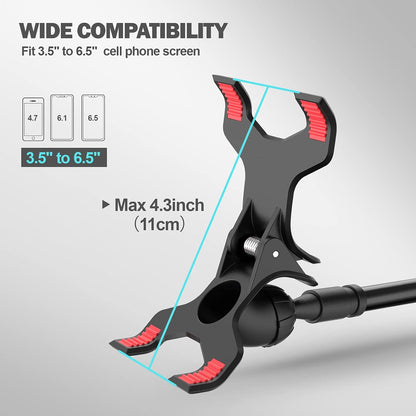 Gooseneck Phone Holder for Bed, Flexible Lazy Arm Cell Phone Holder 360 Adjustable Clamp Bracket Mount Desk for iPhone 14 Pro Max Plus 13 12 Pro Max Mini 11 Pro Xs XR X 8 Samsung S22 S21 Phones