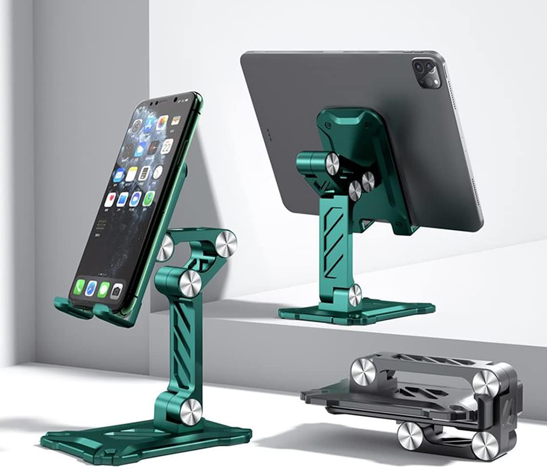 Phone Stand for Desk. Foldable Desktop Mobile Phone Stand with Angle Height Adjustable, Portable Office Cell Phone Holder, Cradle, Dock. Fits All 4.7-13in iPhone/Smartphone/iPad/Tablet.