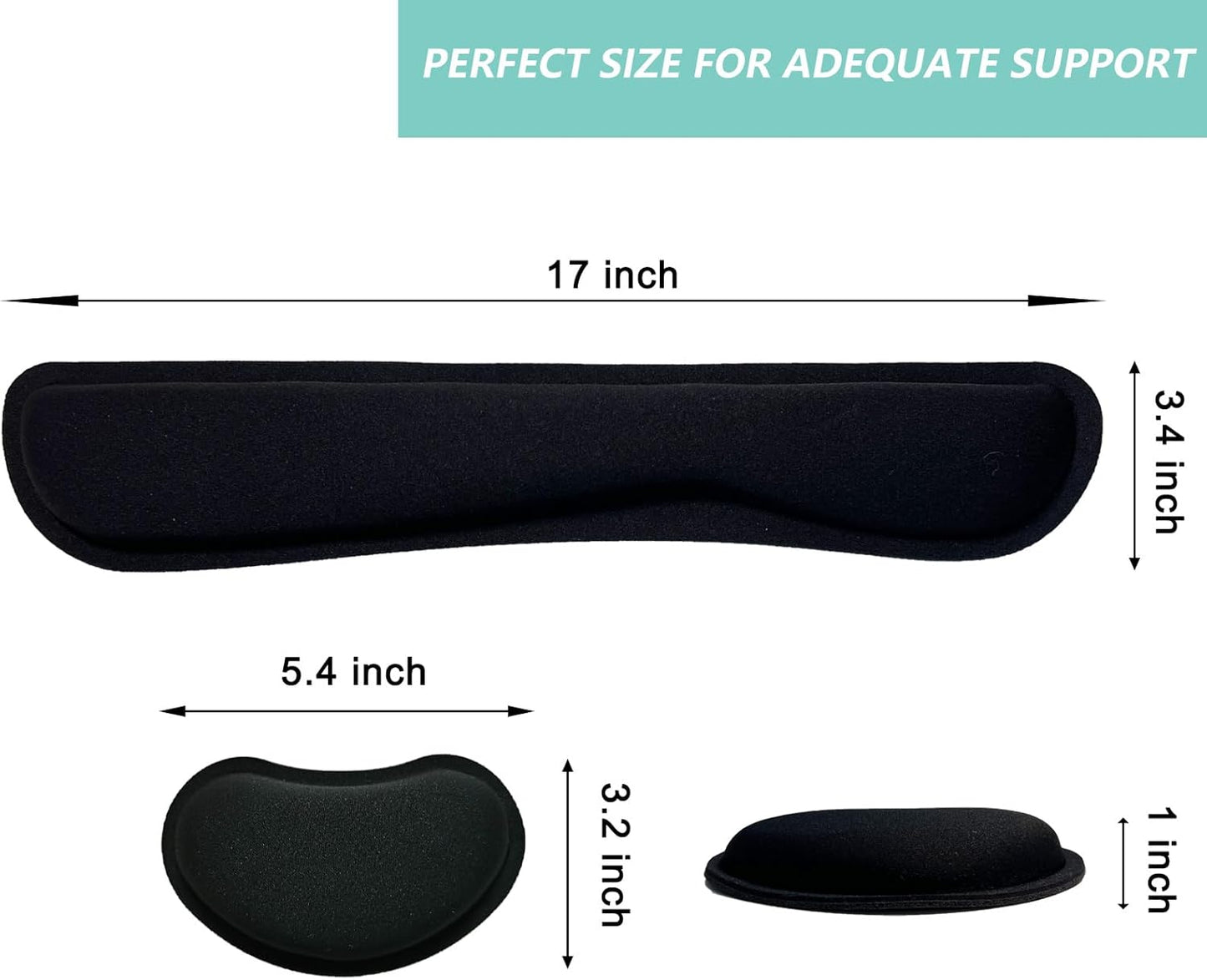 Keyboard Wrist Rest Mouse Wrist Support Set, Memory Foam Wrist Rest Pad for Computer Laptop Keyboard Mouse, Ergonomic Wrist Cushion Support for Typing Pain Relief, Gaming Home Office, Purple
