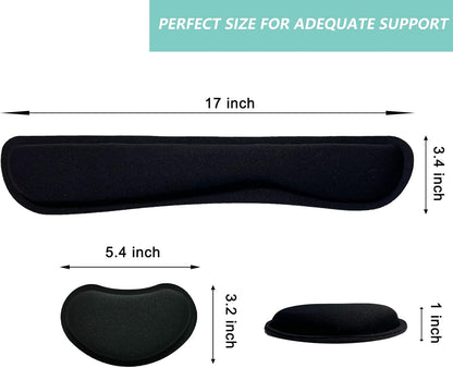 Keyboard Wrist Rest Mouse Wrist Support Set, Memory Foam Wrist Rest Pad for Computer Laptop Keyboard Mouse, Ergonomic Wrist Cushion Support for Typing Pain Relief, Gaming Home Office, Purple