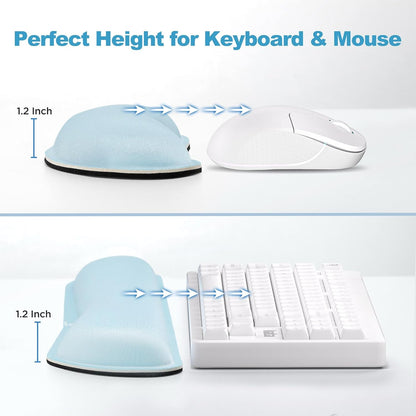 Gimars Upgrade Enlarge Silky and Superfine Fabric Gel Memory Foam Keyboard Wrist Rest Set, Ergonomic Keyboard Mouse Wrist Support for Typing Pain Relief, Comfort for Office, Gaming, Computer