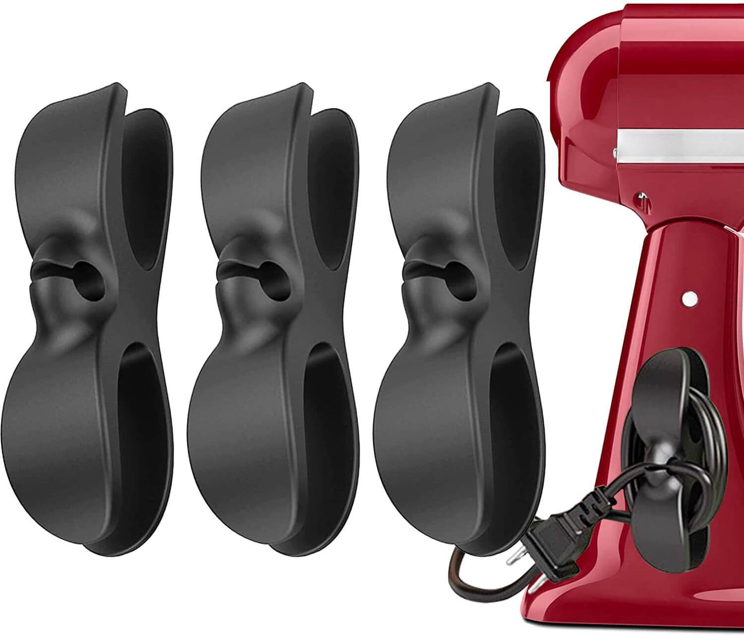 Cord Organizer for Kitchen Appliances - 3 PCS Stick On Cable Wrapper Holder Winder Keeper, Power Wire Management Wrap Hook Clip for Kitchenaid Mixer, Home Gadget Accessories