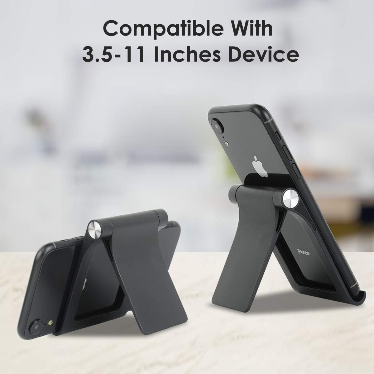 Cell Phone Stand Holder Multi-Angle Adjustable Phone Desk Stand Tablet Holder for iPhone 17 16 15 14 13 12 11 Pro Max XS XR 8 Plus 6 7 Galaxy S22 S21 S20 S10 S9 Edge Android Smartphone