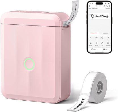 NIIMBOT D110 Upgraded Version Mini Label Maker Machine with Tape, Portable Bluetooth Thermal Printer, Sticker Labeler with Multiple Templates for Office Organization Home Kitchen School, White