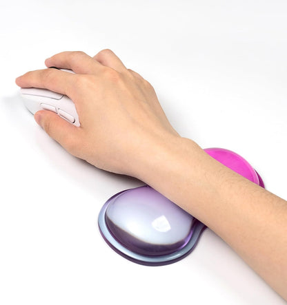 Ergonomic Gel Keyboard and Mouse Wrist Rest Set – Clear Wrist Rest for Computer Keyboard 60%/68%/75%, Comfort & Support for Typing and Gaming (Grey Purple)