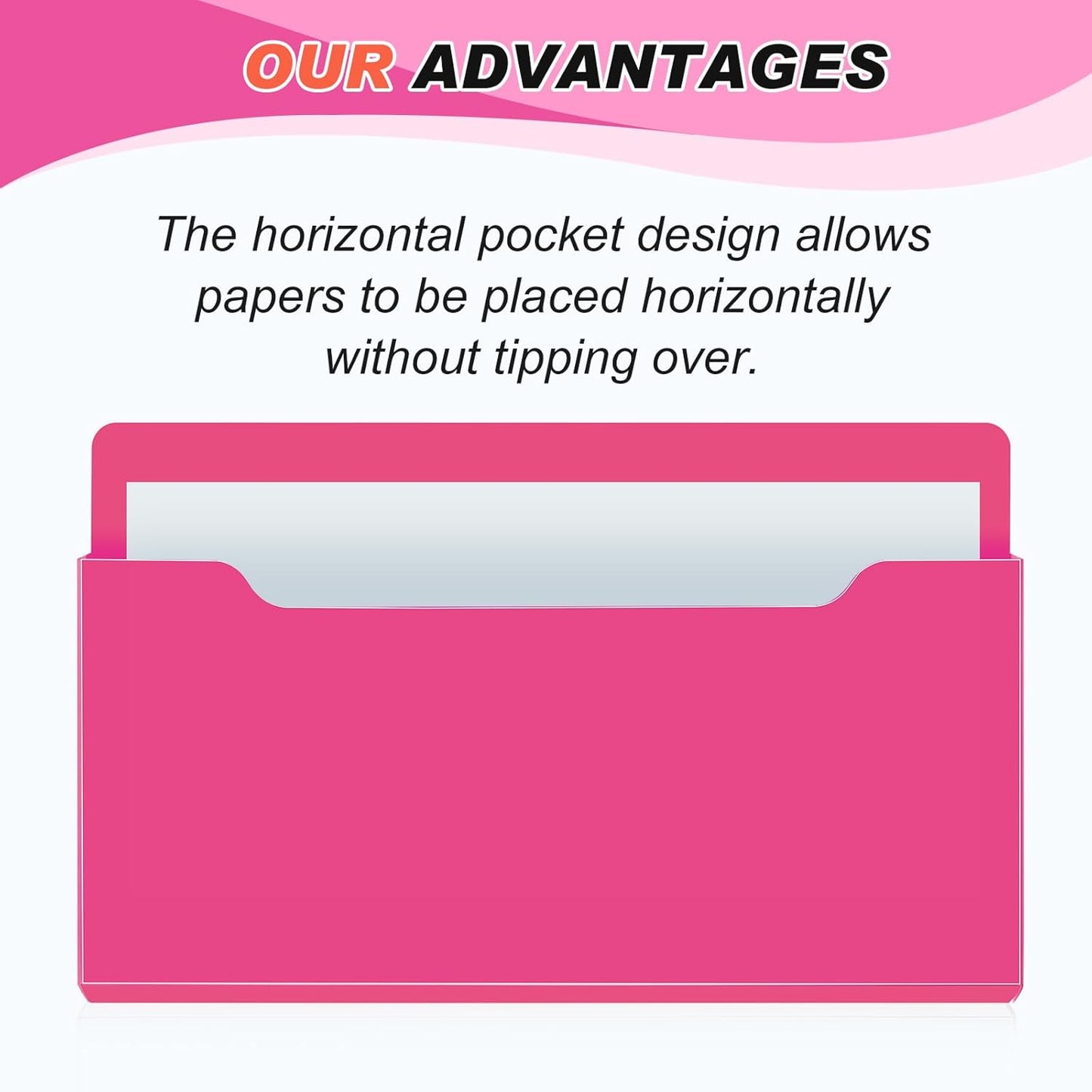Feifeiya 2 Pcs Magnetic File Folder Wall Hanging Holder Large Pocket Paper Magazine Mail Organizer for Refrigerator Classroom Locker Whiteboard(Vertical,Purple Color,12.2 x 9.4 Inches)