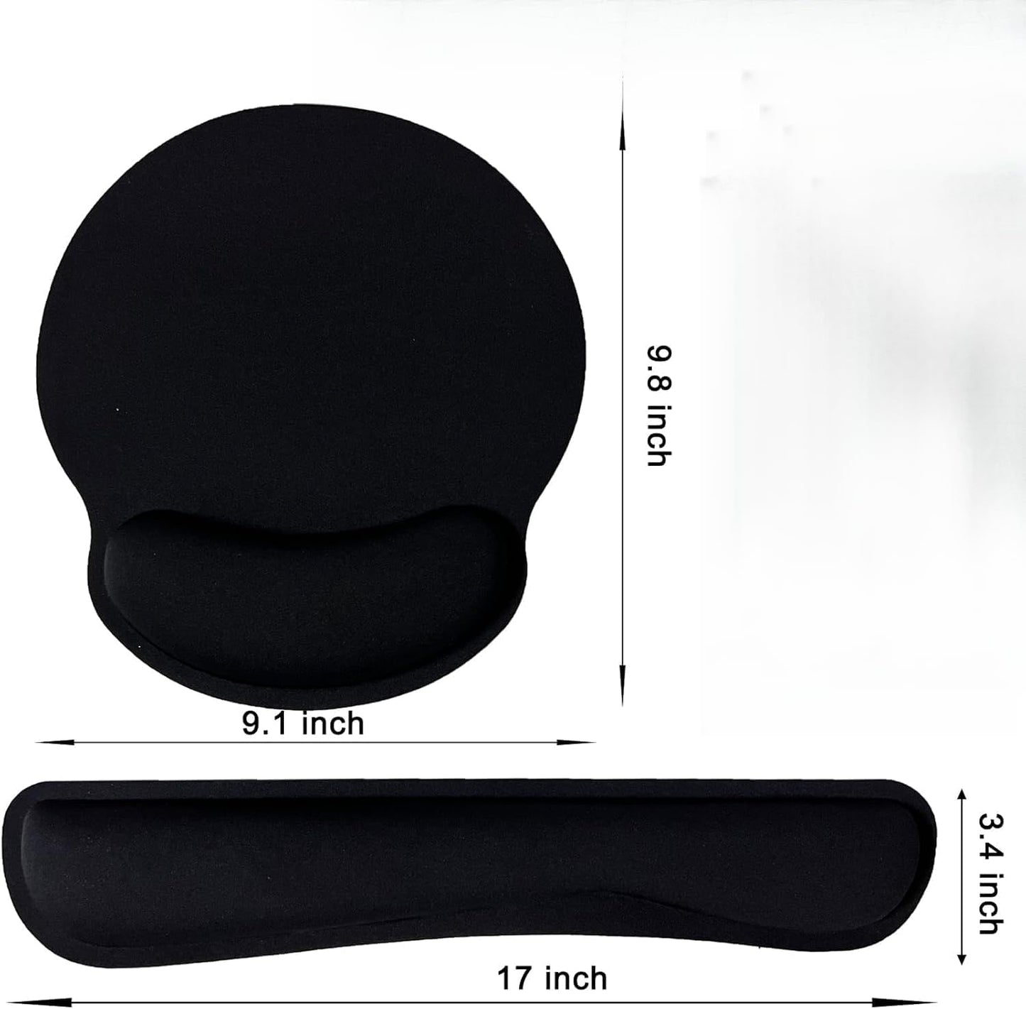 2-Pack Memory Foam Keyboard and Mouse Wrist Rest Pad Set, Ergonomic Gel-Infused, Non-Slip, Pain Relief for Carpal Tunnel