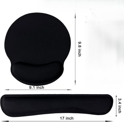2-Pack Memory Foam Keyboard and Mouse Wrist Rest Pad Set, Ergonomic Gel-Infused, Non-Slip, Pain Relief for Carpal Tunnel