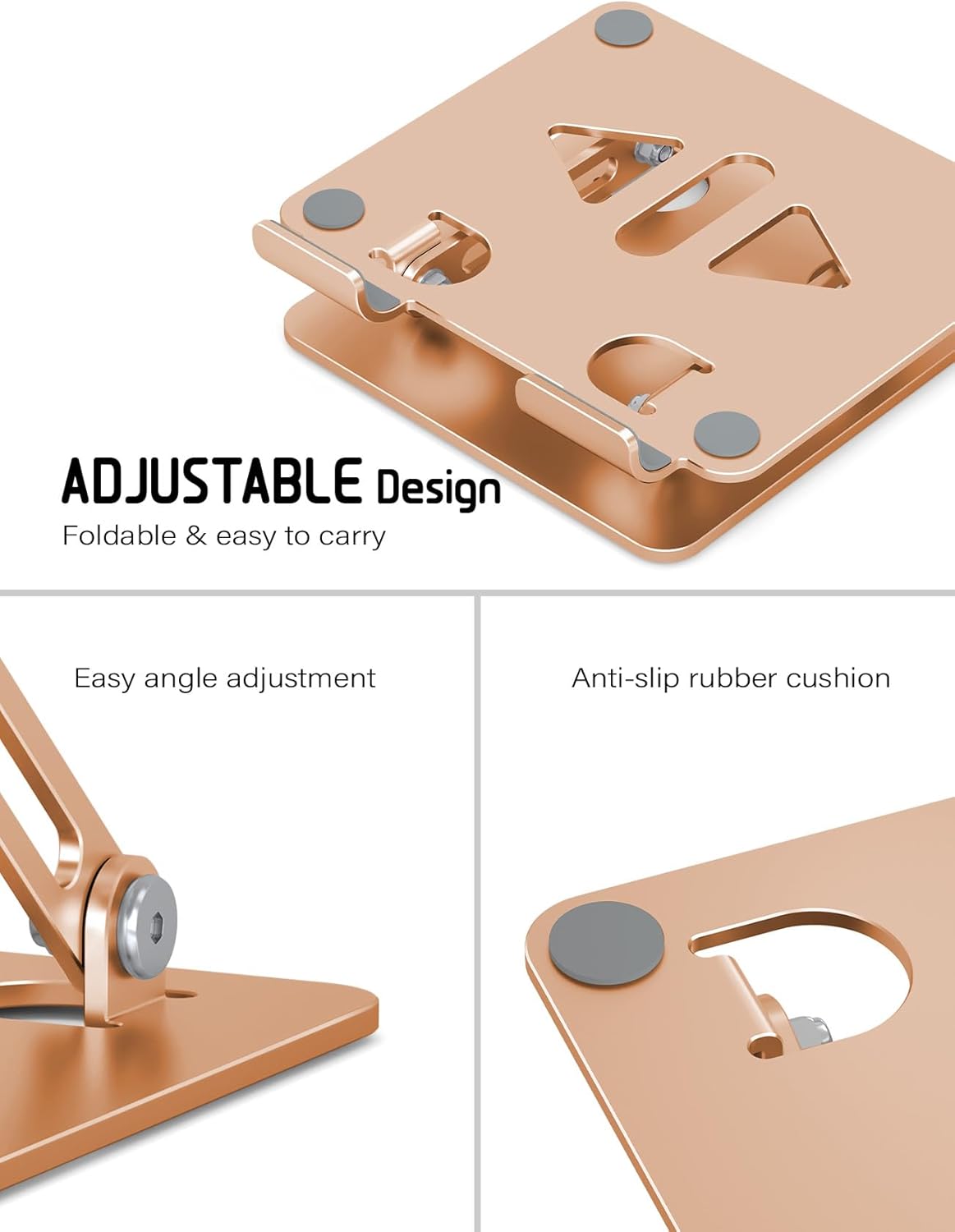 Aoviho Tablet Stand Holder for Desk, Adjustable Desktop Tablet Holder, Foldable Aluminum Tablet Mount for iPad pro 12.9, iPad Air Mini, Samsung Galaxy Tabs Z Fold Kindle Fire 4-12 inch Purple