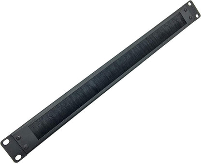 Jingchengmei 1U Disassembled Rack Mount Cable Management Panel with Brush for Cable Entry for 19-Inch Rack or Cabinet Black (BF01UAB2)