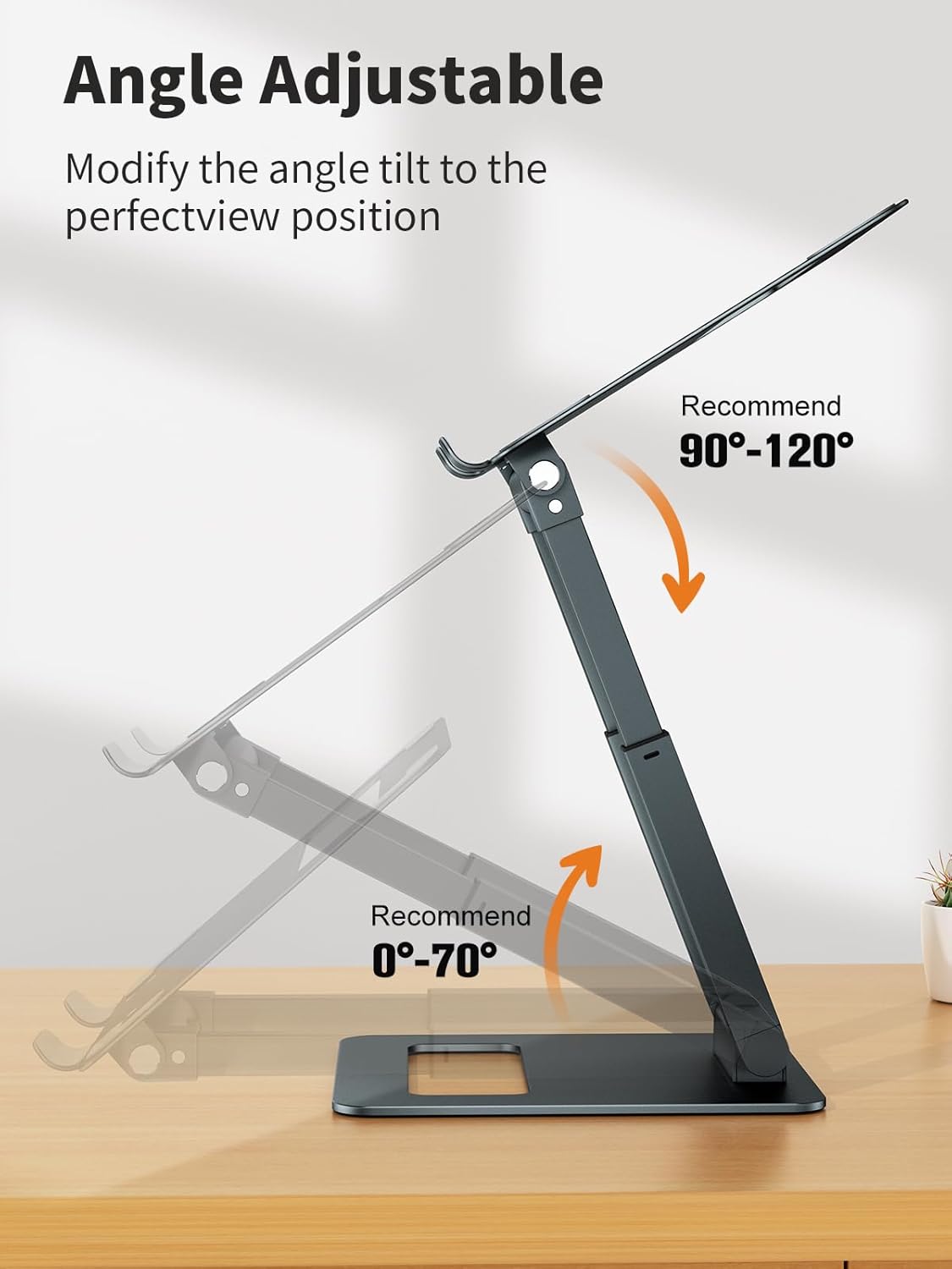 tounee Laptop Stand for Desk Adjustable Height, Telescopic Computer Stand with Pull Out Design Ergonomic Laptop Riser Fits All Laptops 10-17"-Silver