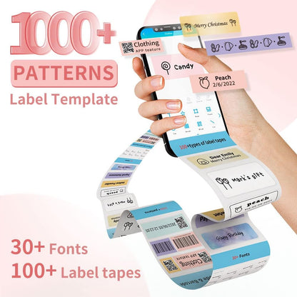 Phomemo Label Maker, D30 Portable Bluetooth Label Maker Machine with Tape, Small Mini Label Printer, Multiple Templates Fonts Icon Labeler for Home, School, Office