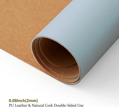 Cork Desk Mat - Dual-Sided Desk Pad for Office and Home - Desk Organization and Accessories - Ideal for Large Mouse Pad and Desk Mats on Top of Desks(Dark Green,90cmx 43cm)