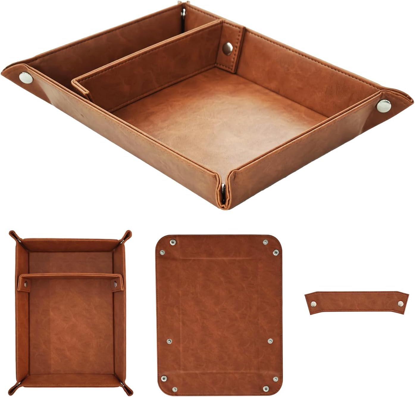 Multi-functional storage tray - suitable for jewelry, wallets, watches, keys, coins, mobile phones, glasses - very suitable as a storage tray for bedside tables, desks and doorways.