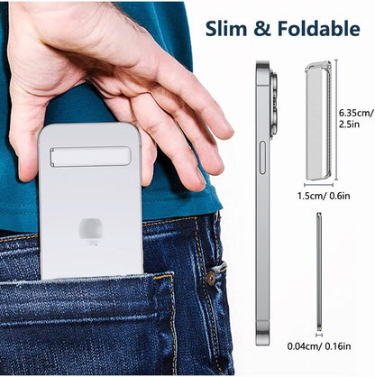 Kinizuxi Cell Phone Kickstand,Vertical and Horizontal Aluminum Phone Stand for Desk, Adjustable Phone Holder Stand for Desk Compatible with iPhone 14/13/12 Samsung Huawei All Smartphones-Silver