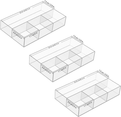 JessLab Acrylic Makeup Organizers, 2-Pack Bathroom Organizer for Drawer, Cosmetic Display Cases for Vanity, Countertop, Desk, Kitchen, and Cabinet Storage