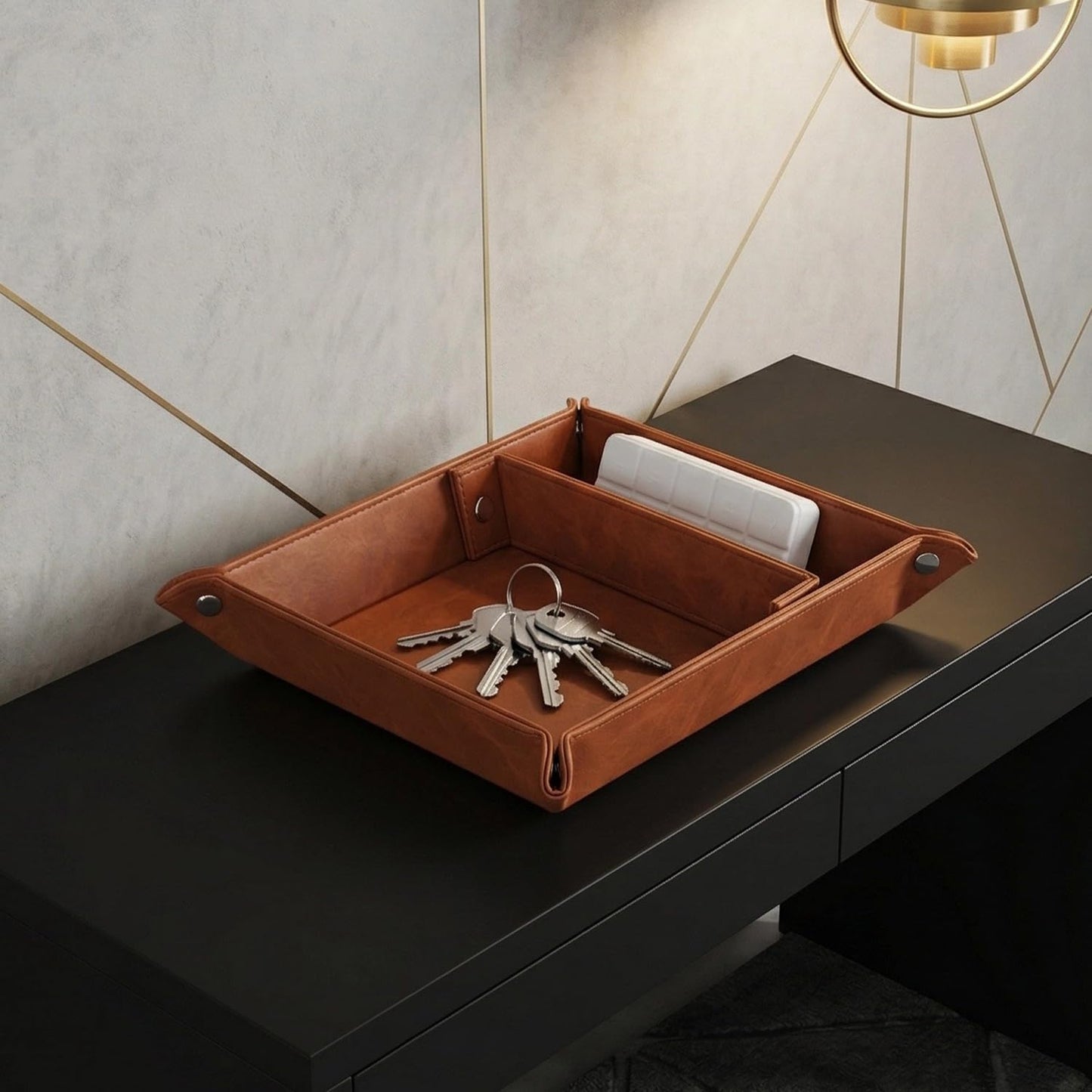Multi-functional storage tray - suitable for jewelry, wallets, watches, keys, coins, mobile phones, glasses - very suitable as a storage tray for bedside tables, desks and doorways.