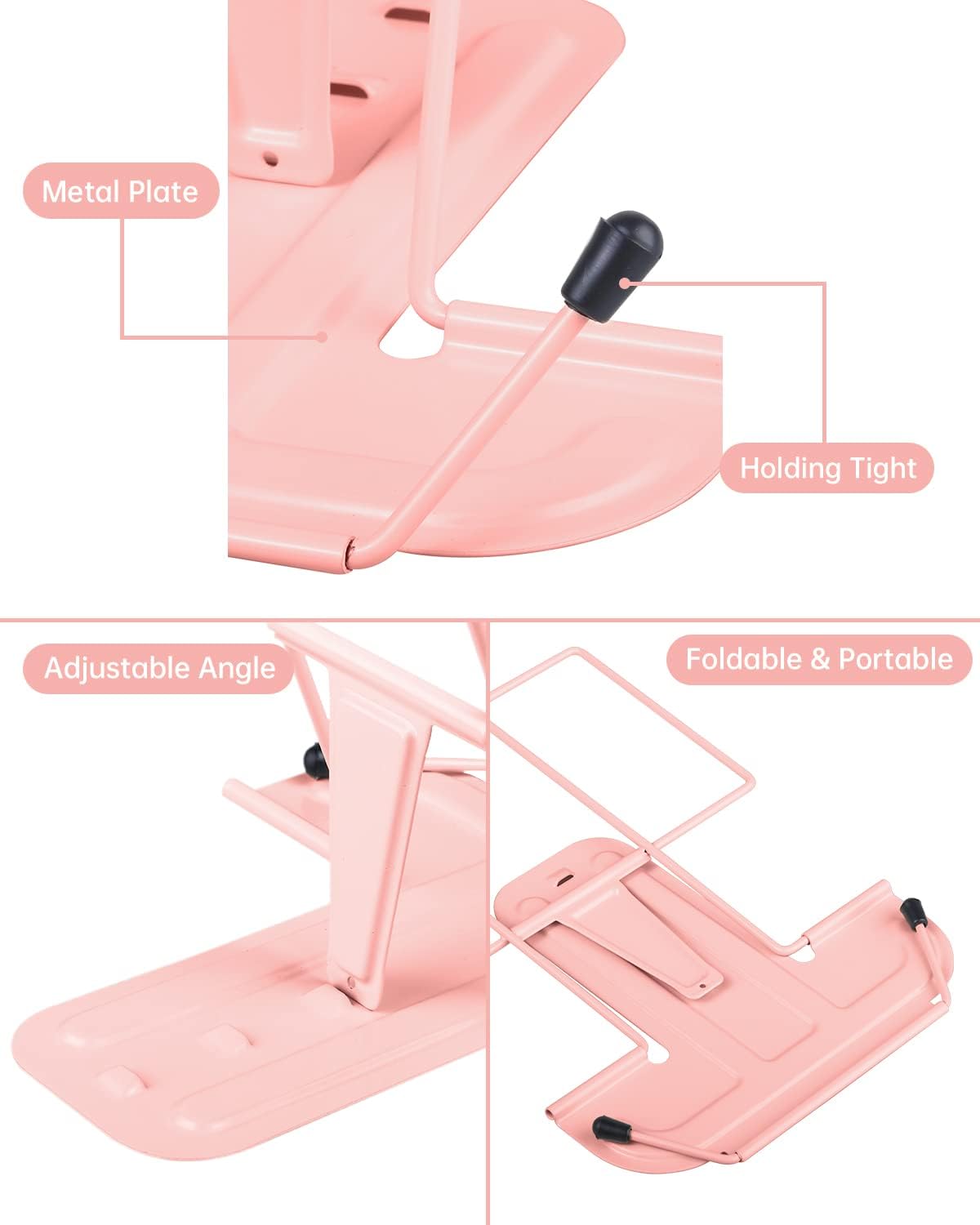 Honagu Book Stand for Reading, Adjustable Reading Rest Book Holder, Documents Holder, Sturdy Typing Stand for Recipes Textbooks Tablet Music Books (Green)