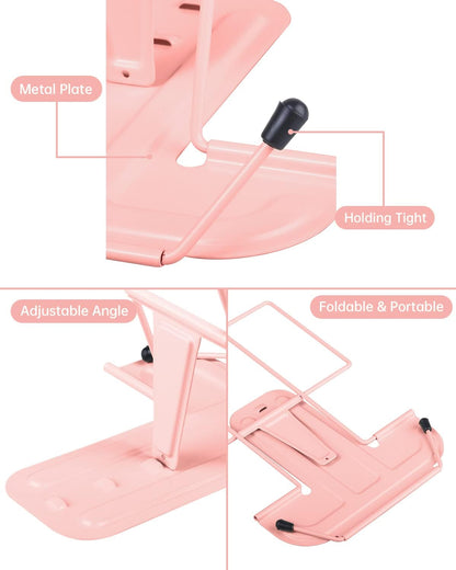 Honagu Book Stand for Reading, Adjustable Reading Rest Book Holder, Documents Holder, Sturdy Typing Stand for Recipes Textbooks Tablet Music Books (Green)