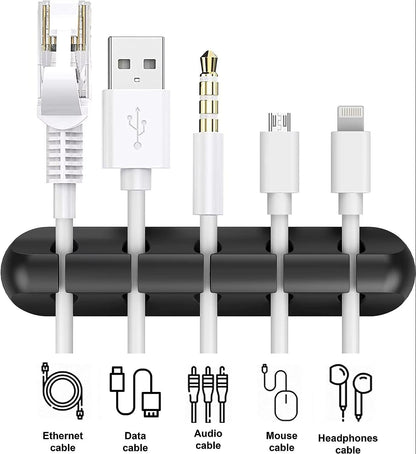 Oakridge™ Cable Organizer Clips with Strong 3M Adhesive – Silicone Desk & Car Wire Holders for USB, Charger Cables & Earphones – Multi-Slot (7-5-3-3-1)