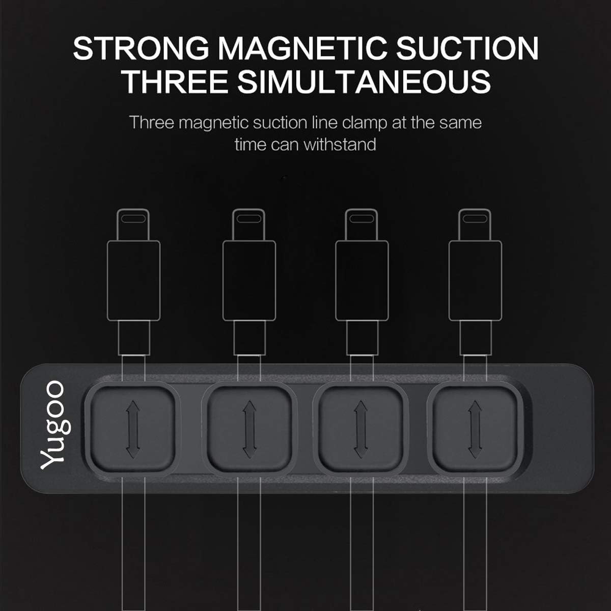 Magnetic Cable Organizer, Magnetic Cable Clips, Cable Holder Clips Organizer, Desktop Cord Management for All Wires (2 Pack, White)
