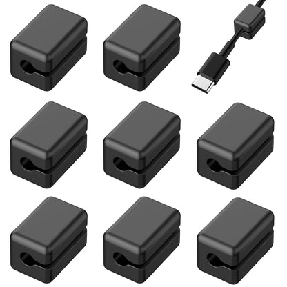 Wanheart Magnetic Cord Holders, Magnetic Cable Organizer for Desk – Multipurpose Wire Clips for Lightning, USB-C, Micro Chargers, Attach to Magnetic Surface – Office & Home Use (6 Round Clips)