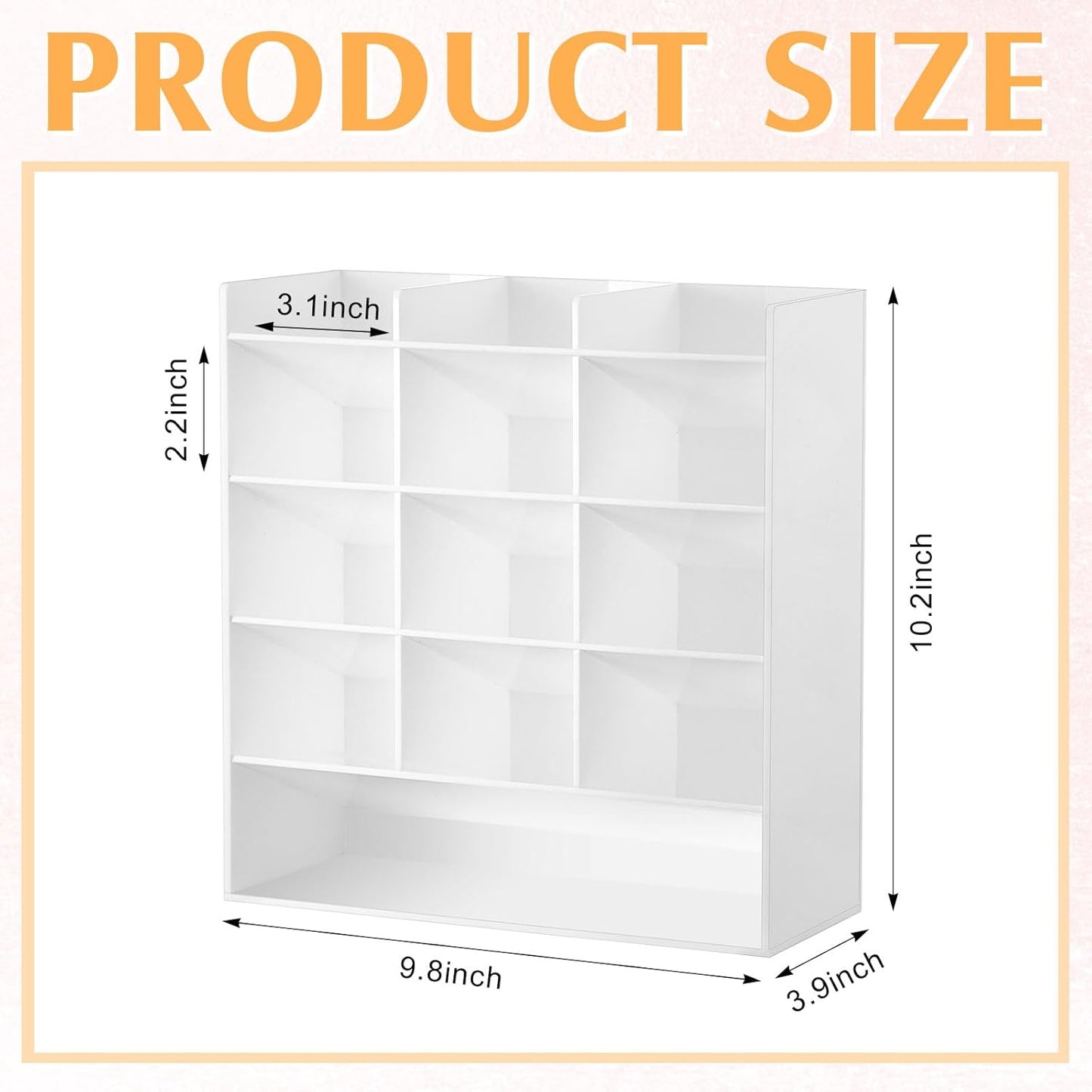 MotiMind Acrylic Pen Organizer Storage for 250 Markers Vertical Marker Organizer Acrylic Pen Display Holder for Office Desk Desktop Stationery Pencil Storage, Clear, 13 x 4 x 12.4 Inch