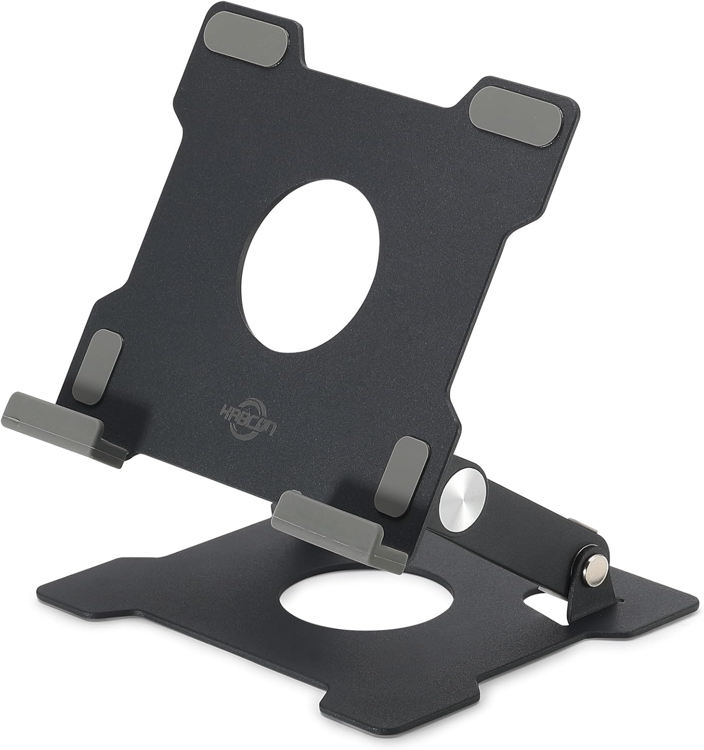 KABCON Quality Tablet Stand,Adjustable Foldable Eye-Level Aluminum Solid Up to 15-in Tablets Holder for Microsoft Surface Series Tablets,iPad Series,Samsung Galaxy Tabs,Amazon Kindle Fire,Etc.Silver