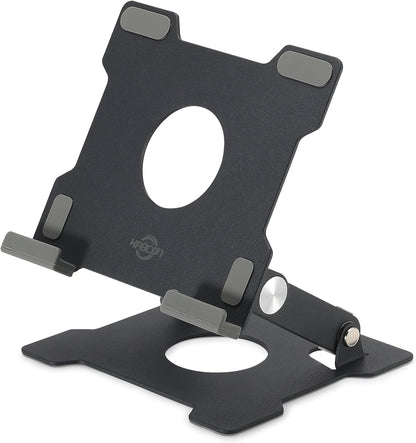 KABCON Quality Tablet Stand,Adjustable Foldable Eye-Level Aluminum Solid Up to 15-in Tablets Holder for Microsoft Surface Series Tablets,iPad Series,Samsung Galaxy Tabs,Amazon Kindle Fire,Etc.Silver