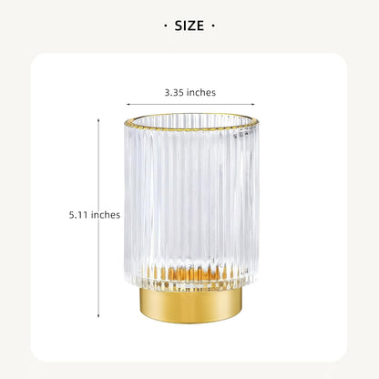 Makeup Brush Holder Organizer,Toothbrush Holders,Desk Pen Pencil Holder,Multifunctional Vintage Glass Brush Cup（L/Green/A3-6-US）
