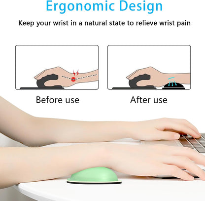 Dapesuom Keyboard Wrist Rest Set, Cute PU Leather Wrist Cushion for Computer Keyboard and Mousepad, Memory Foam Mouse Pad Rests Support with Non-Slip Base for Typing Pain Relief Laptop, Colonial White