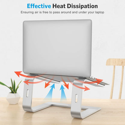 OMOTON Laptop Stand, Detachable Laptop Mount, Aluminum Laptop Holder Stand for Desk, Compatible with MacBook Air/Pro, Dell, HP All Laptops (11-16 inch), Silver