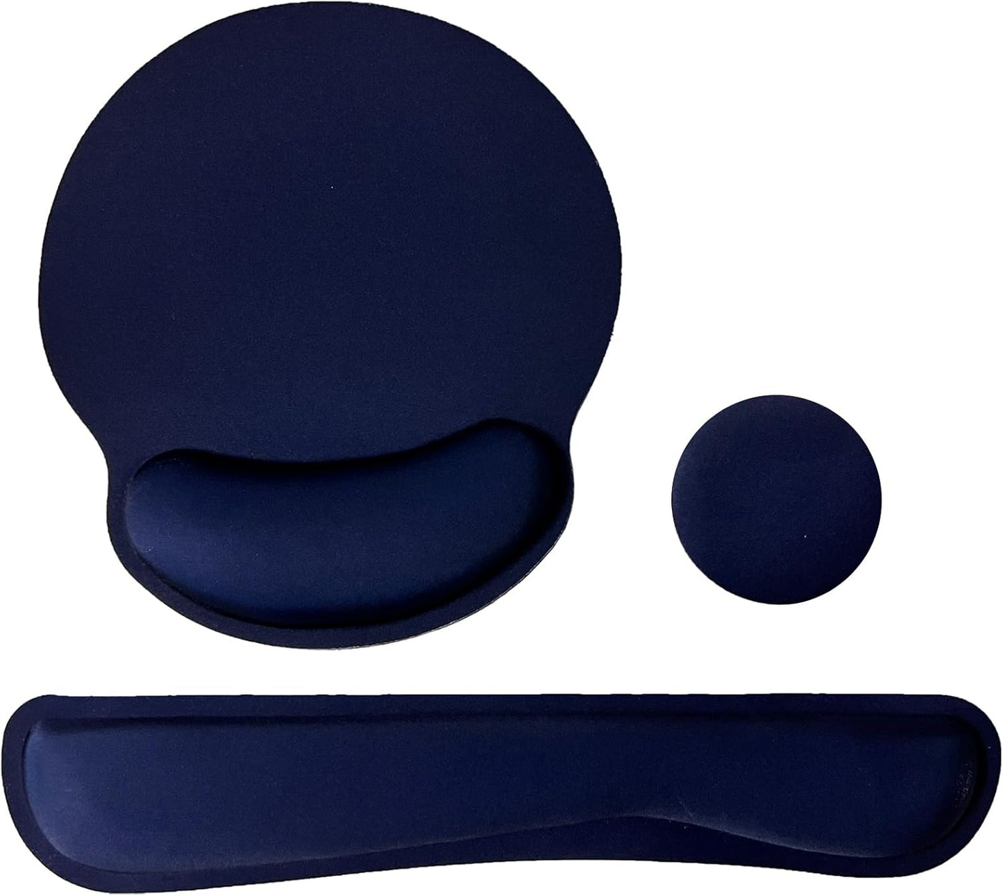 Keyboard Wrist Rest Pad Mouse Pad with Wrist Support Set of 3, Mousepad with Non-Slip Rubber Base, Ergonomic Memory Foam Mouse Wrist Cushion Support for Home Office Laptop Computer, Flower Black